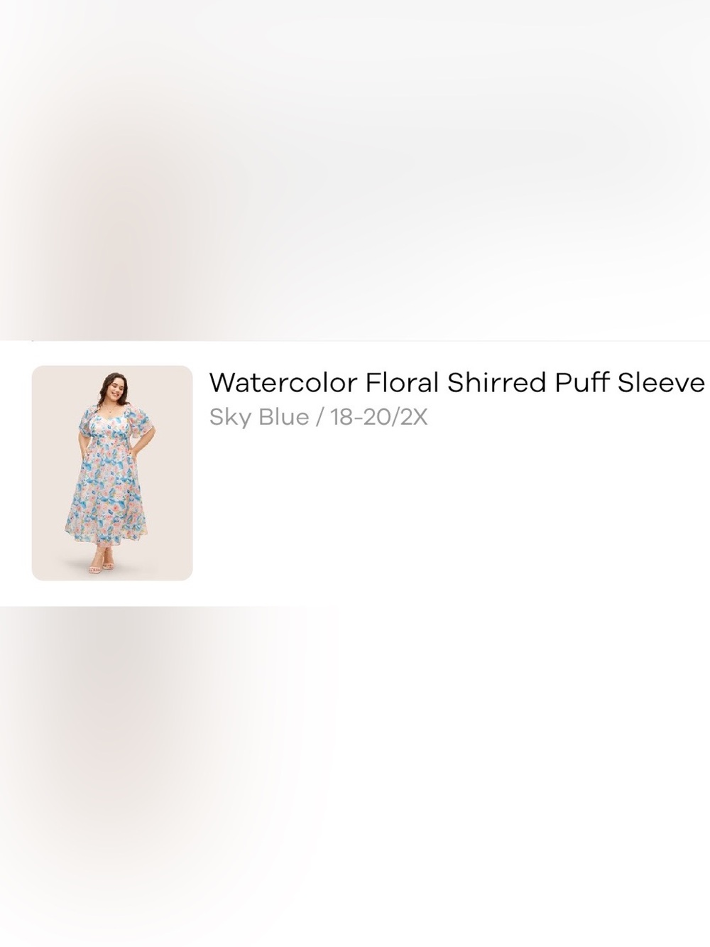 BloomChic Watercolor Floral Midi Dress 2X | Blue Pink Flutter Sleeve Cottagecore - Picture 8 of 8
